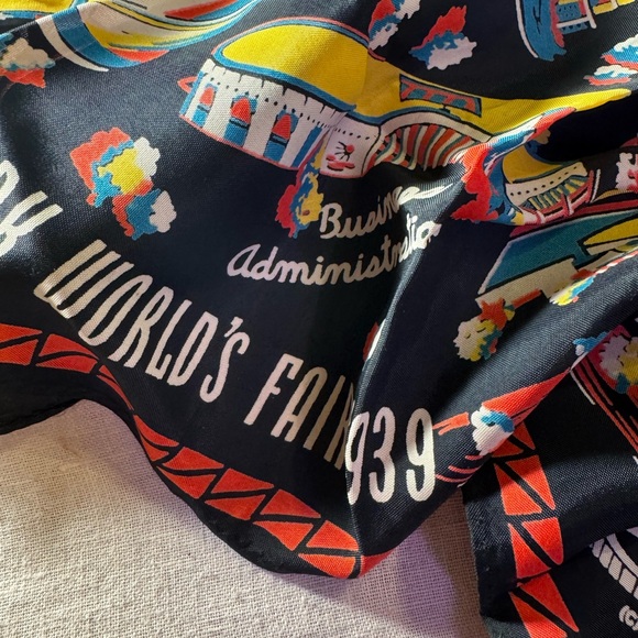 Vintage World's Fair 1939 Scarf rayon silk! - Picture 3 of 4